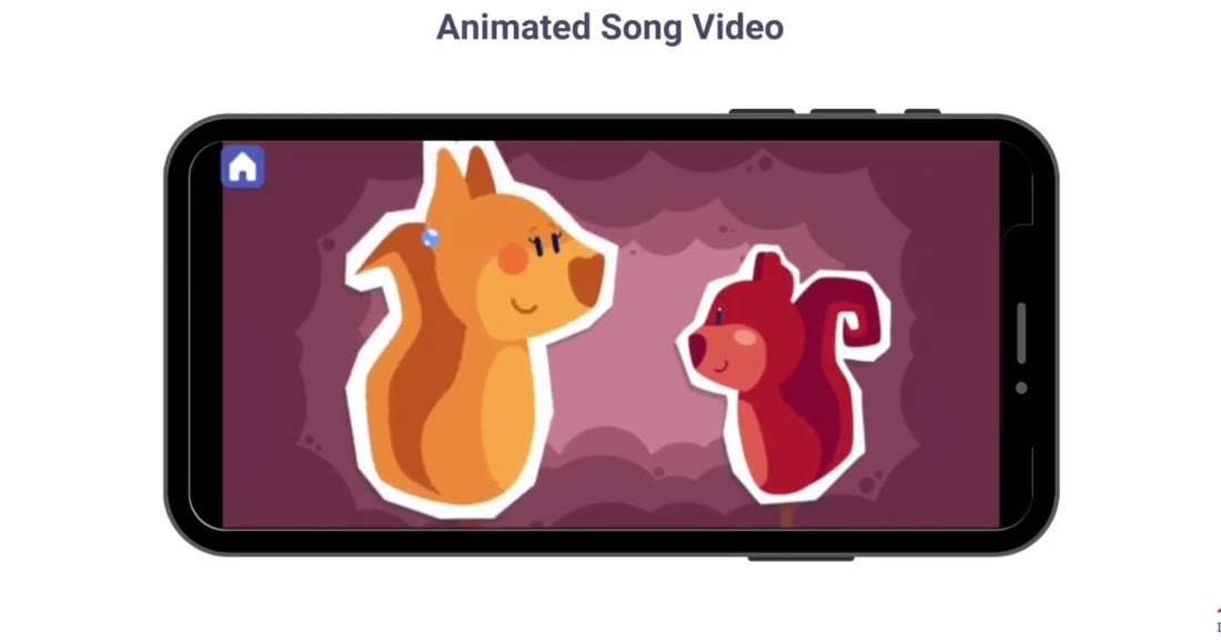 Stage 1: animated song videos introduce new words