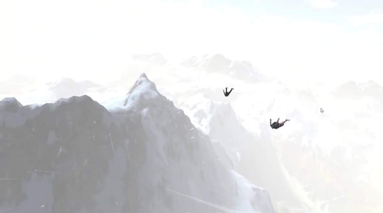 Free fall over the mountains