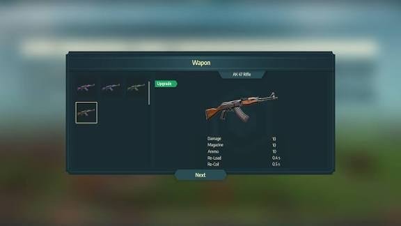 Weapons with real stats: damage, magazine, reload and recoil